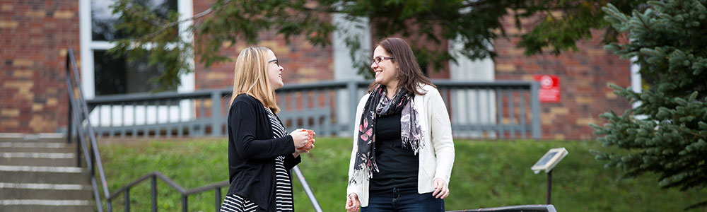 Two women chatting