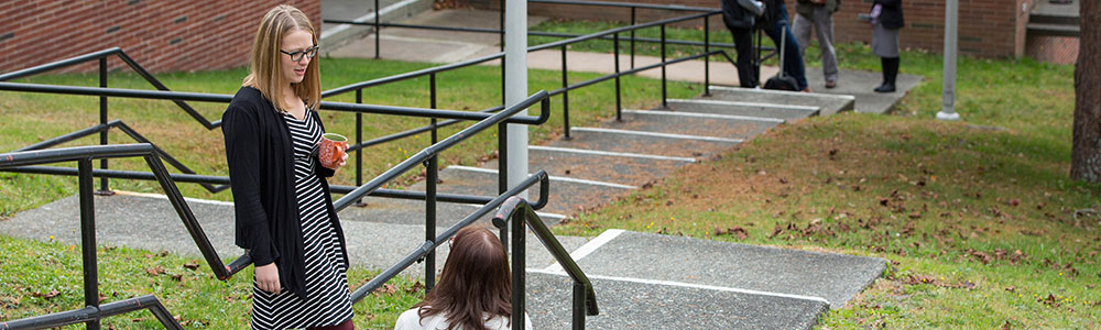 Two girls on stairs