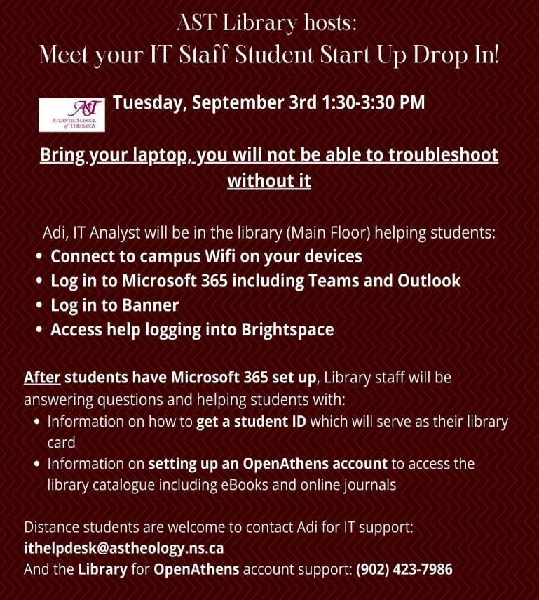 An ad for a drop in IT event for students